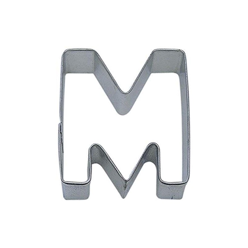 R&M Letter M Cookie Cutter in Durable, Economical, Tinplated Steel