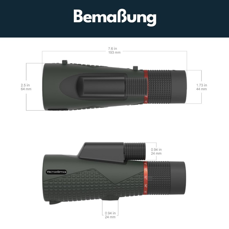 Vector Optics SCMO-04 Forester 8-16x56 ED Tactical Monocular for Sports,