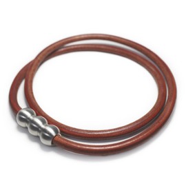 Elg EGLN130 Real Leather Necklace (CRAFT) Brown -
