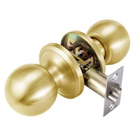 Hardbase Hardware Door Knob, Interior Lever Handlet, Toilet, Bedroom, Entryway, Bathroom SQ65 (Blank - Circle-Gold)