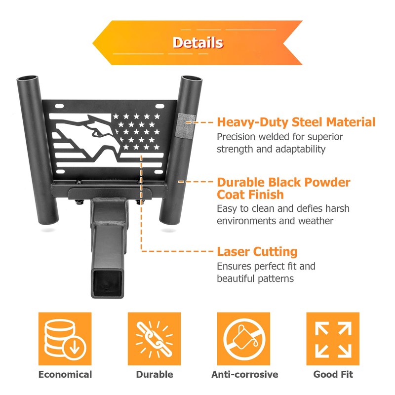 WeiSen Dual Flag Pole Holder Mount Kit with Hitch Receiver