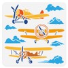 DOODLREAM 30 x 30cm Retro Airplane and Clouds Wall Stencil