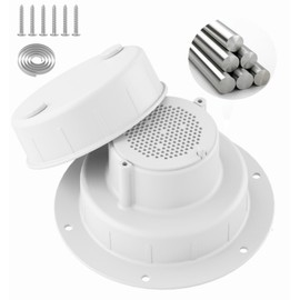 Aluminum RV Plumbing Vent Cap Cover with Screen - Weatherproof Metal Replacement Kit for Camper, Travel Trailer, Motorhome Sewer Roof Top - Fit for 1" to 2-3/8" OD Pipe (White, 1 Pack)