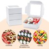 JOHOPACK 50pcs Cookie Boxes 6x6x2.5 Inch Bakery Boxes with window