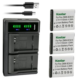 Kastar 3-Pack Battery and LTD2 USB Charger Compatible with Leica BP-DC14 BP-DC14-E BP-DC14-U Battery, Leica C 11052 18536, Leica C (Type 112), Leica C V-LUX50 Cameras