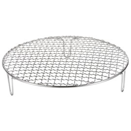 sourcing map Round Cooking Rack 9.8-inch Stainless Steel Cross Wire Barbecue Grill Net with 50mm Legs for Cooking Baking Steaming BBQ