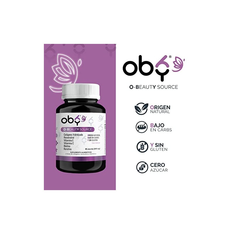Vitaminas Cabello Mujer Capsulas Biotina Colágeno Keratina Vitamina Resveratrol Oby