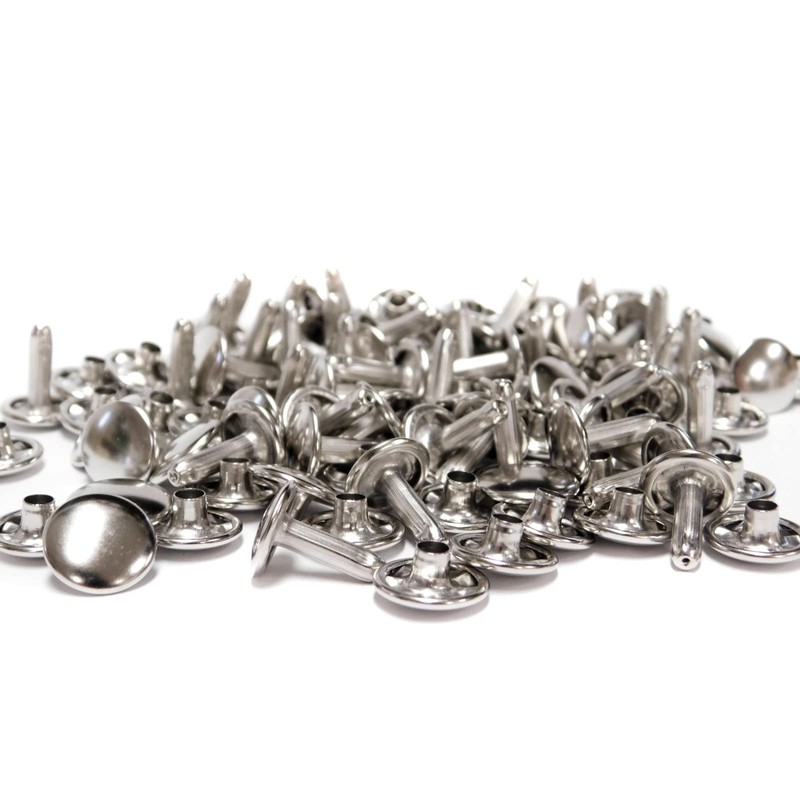 Double-sided extra-large rivets silver 13mm head 50 sets (leg 15mm