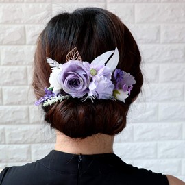 Abbie Home Flower Hair Comb - Floral Boho Comb with Rose Berry Handmade Bridal Crown Wedding Floral Headpiece (Lavender)