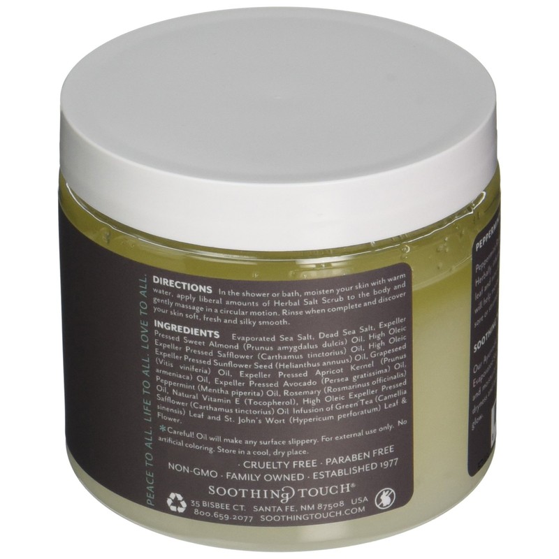 Soothing Touch Herbal Salt Scrub, Peppermint Rosemary - 20 Oz