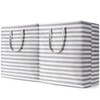 BOOMIBOO 2-Pack Large Laundry Basket,Waterproof Freestanding Laundry Hamper,Collapsible Clothes Basket