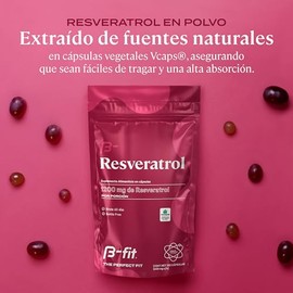 B-FIT Resveratrol 1200mg, Suplemento en Cápsulas, 120 Cáps, Sin Gluten