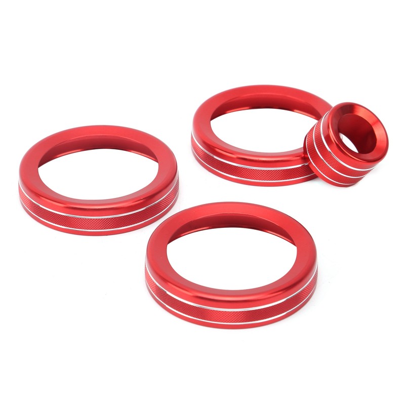 4Pcs A/C Knob Ring Trim Volume Adjuster Decor Fit for