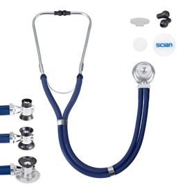 SCIAN Sprague Rappaport Dual Head Stethoscope for Adult & Kids, Professional Cardiology Stethoscope for Doctors, Nurses, Med Students, and Home Use (Blue)