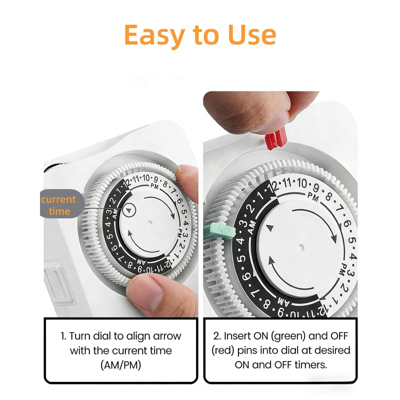 TAYMATIC Mechanical Indoor Plug in Timer with Trippers,