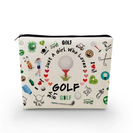 YULUENZE Golf Gifts Golf Makeup Bag Golf Makeup Organizer Bag Toiletry Pouch with Zipper Golf Cosmetic Bag Gifts for Women Golf Lovers Fans Golf Players Team