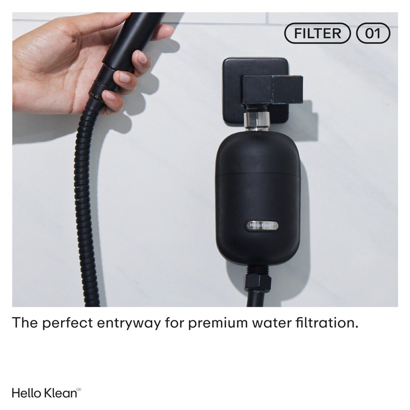 Hello Klean Shower Filter in Beige - Filter Unwanted Metals,