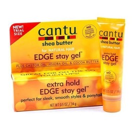 Cantu Shea Butter for Natural Hair Extra Hold Edge Stay Gel, 0.5 Ounce (3 Pack)