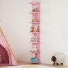 LitaEther Versatile 7 Tier Wall Shelf Unit,Pink Lack Wall Shelf,Display