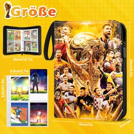 LYAILOOGXL Football Cards Scrapbook, Scrapbook, Football Cards, Fits 400 Cards with 50 Removable Sleeves, PU Material with Waterproof Surface, Football Cards, Book Album Binder
