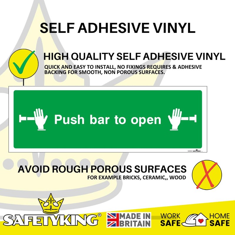 SAFETYKING® Fire Exit Sticker Arrows (Push Bar)