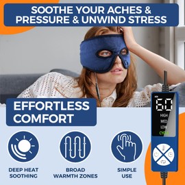 Electric Face Heating Pad for Sinus Pressure Relief, Large Moist Heat Sinus Mask for Dry Eyes, Sinusitis, Migraines, Headaches
