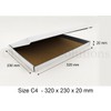 320x230x20mm || A4/C4 || AKAR Corrugated White C4 Pip Box