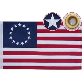Betsy Ross 5x8 Feet Portable Durable Hanging Aluminum Flagpole Embroidered 13 Star American Polyester Waterproof 250th FlagColor: Betsy Ross Flag 5x8 Ft, Size: 5x8ft