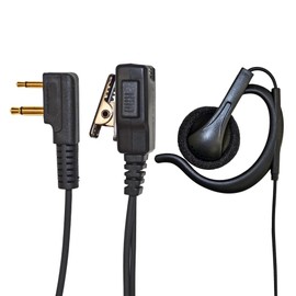 F.R.C. Domestic Manufacturer FIRSTCOM FPG-29F for Specified Small Power Transceivers, F.R.C 2-Pin Type, Earphone Microphone, PRO Specifications, Durable, New Shape, Over-the-Ear Speaker Type