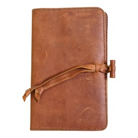 Handcrafted Leather Journal Cover (Journal Included) with Toggle Closure and Compatibility for 5" x 8.25" Journal Refills Persimmon