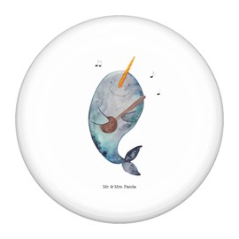 Mr. & Mrs. Panda 50mm Button Narwal Gitarre - Geschenk, Tanzen, Urlaub, Runde Buttons 50 mm, Vereinsbutton 50 mm, Probleme, Meerestiere, Button-Druck