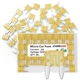 Chanzon 50Pcs UL Listed 5A Mini Blade Fuse ATM/APM 5 Amp 32V Auto Fuses Fast Blow for Automotive Car RV Truck SUV