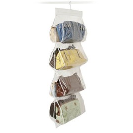 Richards Homewares Hanging Purse Organizer, 8-Compartments, Clear Vinyl