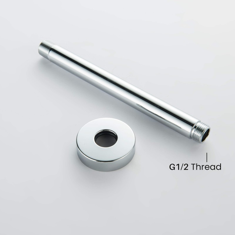 KIBI Circular 8 Inch Chrome Finish Ceiling Mounted Shower Arm