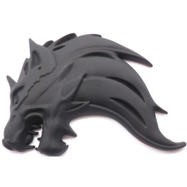 3D 3D Sticker Wolf Wolf Emblem Metal Left Right Easy to Apply Double Sided Tape (Matte Black Facing Left)