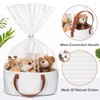 Colingmill Empty Woven Gift Basket with PU Leather Handle and