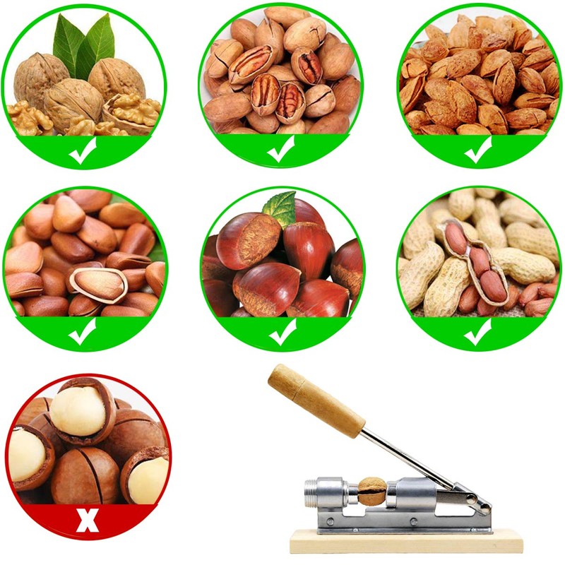 Artcome Heavy Duty Pecan Nut Cracker Tool with 1 Flannel