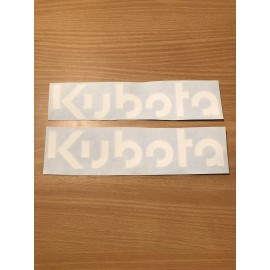 KUBOTA 12” WHITE NEW LOGO TRACTO VINYL DECAL STICKER - SET OF 2 Tractor