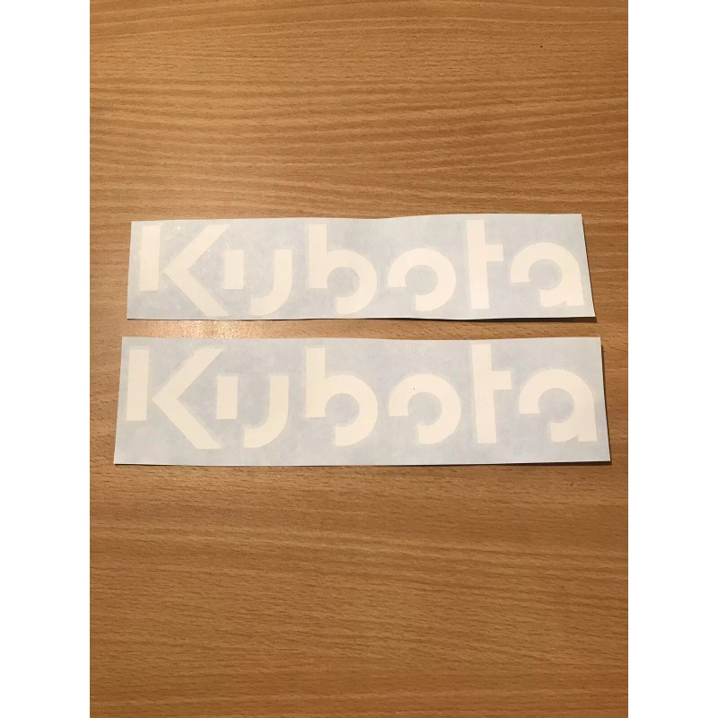 KUBOTA 12” WHITE NEW LOGO TRACTO VINYL DECAL STICKER -