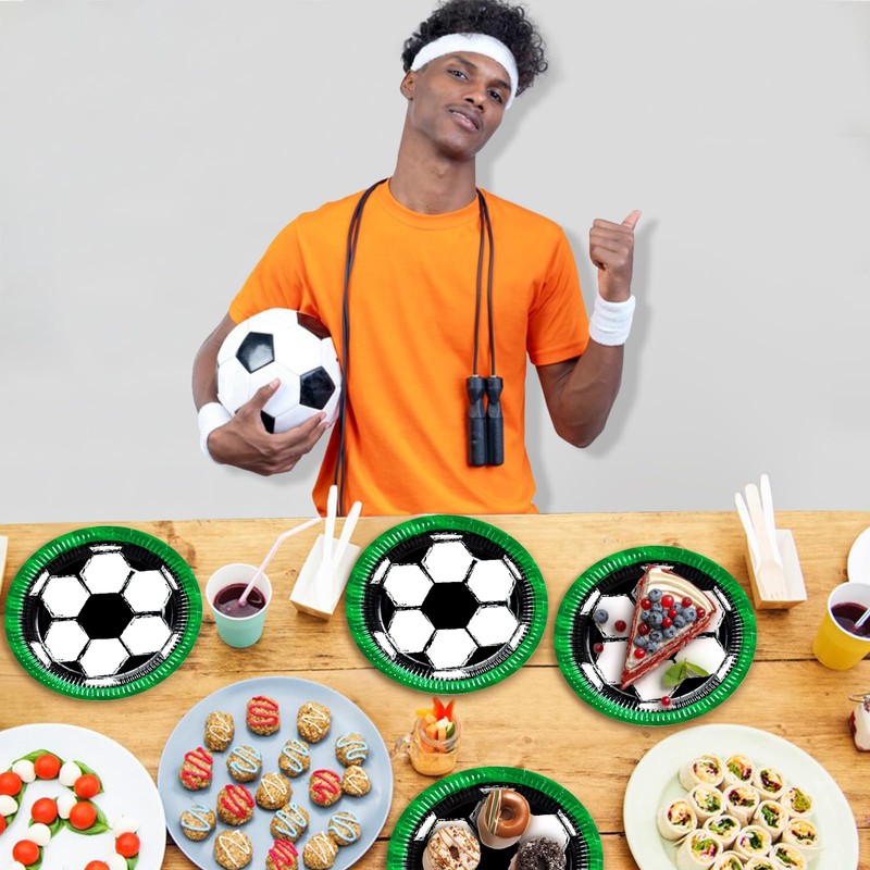 BFB 9in Football Dinner Plates Set 50 Pack Disposable Paper