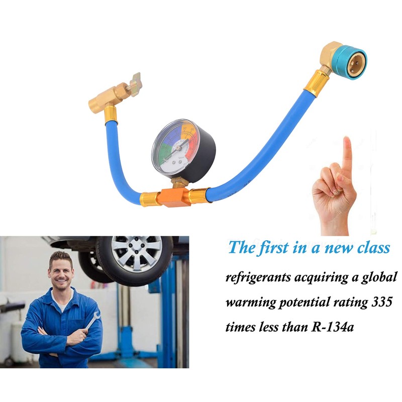 R1234YF Charging Hose with Gauge Kits, R-1234YF Adapter 1/2 LH