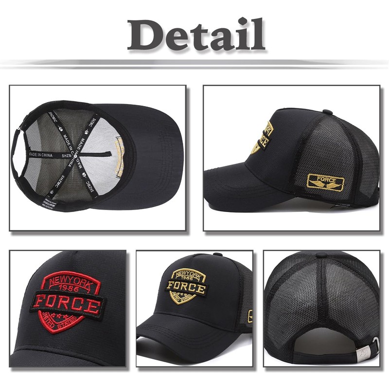 White Fang CZA027 Embroidered Mesh Cap, Casual Design, Stylish, Men's,
