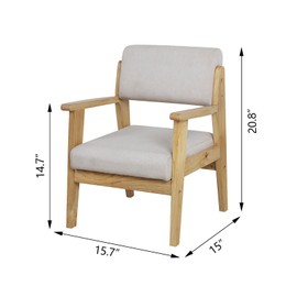 AFBKSS&BB Kids Sofa Chair，Wood-Frame Children Couch Chair, Kids Detachable Armchair, Child Furniture(Beige)
