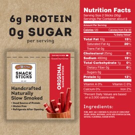 Old Wisconsin Snack Sticks, Original, 8-Ounce Package