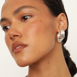 Mini Knot Silver Statement Earrings – Silver-plated earrings – Sculptural Twisted Design – Lightweight – By Heaven Mayhem