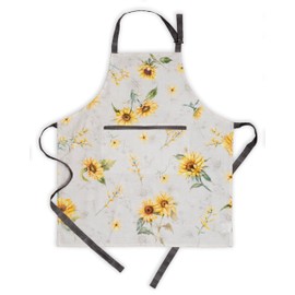 Maison d' Hermine Apron 100% Cotton 27.50 Inch x 31.50 Inch 1 Piece Adjustable Neck Strap Cloth Apron with Center Pocket & Long Ties for Mother's Day Gifts, Women, Men, Chef, Candice - Spring/Summer