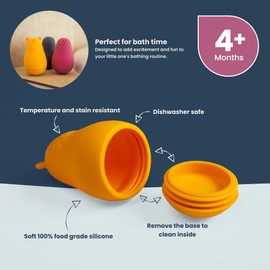 Bigjigs Toys - Bath Buddies - 3 Piece Toddler Bath Toy, Squirty Bath Toy, Bath Animals, Water Toy, 12 Months, Sustainable Made