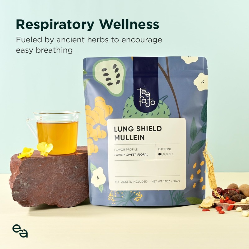 Tea Facto Lung Shield* Mullein Tea Bags - Whole Leaves