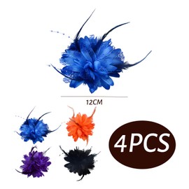 NIDHFG 4 Pieces Feather Headdress, Simulated Flower Hairpins, Retro Hairpins, Hair Style Decoration Accessories, Party Clothing Accessories.