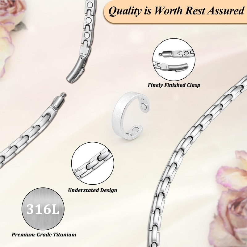 Magnetic Titanium Necklace for Women & Men, Ultra Strength Magnets